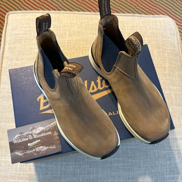 NEW🌺BLUNDSTONE 2146 CHELSEA SUEDE‎ SNEAKER BOOTS TAN NAVY BLUE women’s 8 EU 38 - Picture 14 of 15